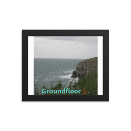Seaside Serenity Framed photo paper poster with Groundfloor with House Logo