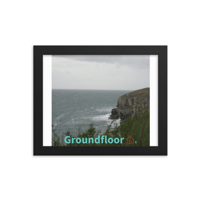 Seaside Serenity Framed photo paper poster with Groundfloor with House Logo