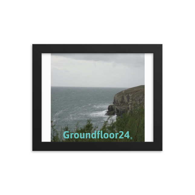 Seaside Serenity Framed photo paper poster with Groundfloor24 without House Logo