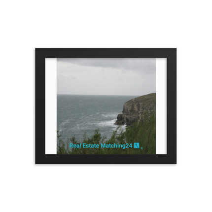 Seaside Serenity Framed photo paper poster with realestatematching24 with key Logo