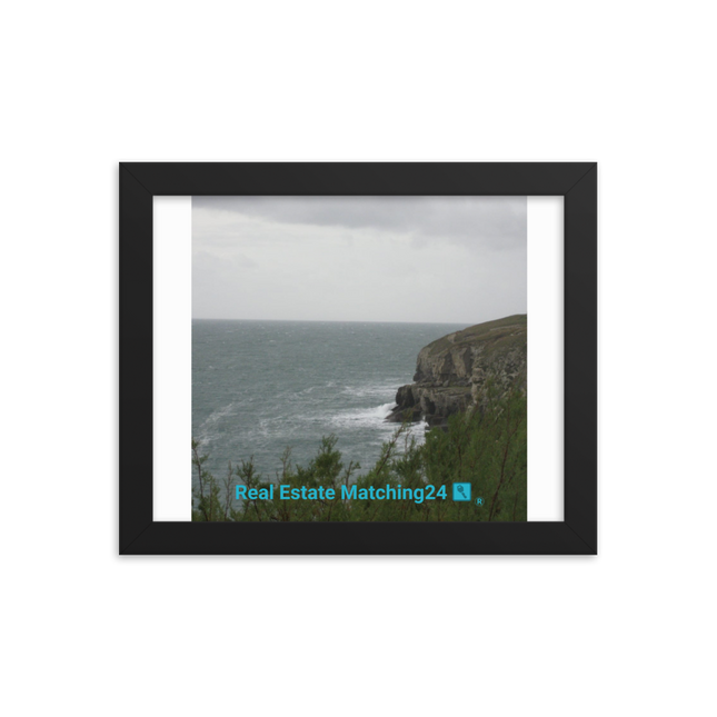 Seaside Serenity Framed photo paper poster with realestatematching24 with key Logo