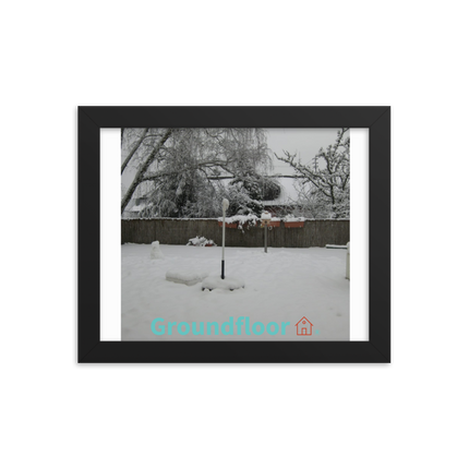 Winter Wonderland Framed photo paper poster with Groundfloor with House Logo
