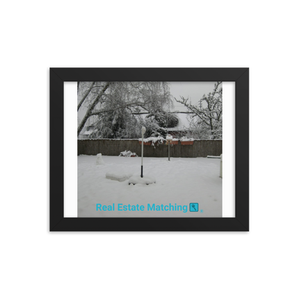 Winter Wonderland Framed photo paper poster with realestatematching with key Logo