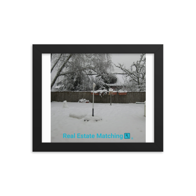 Winter Wonderland Framed photo paper poster with realestatematching with key Logo