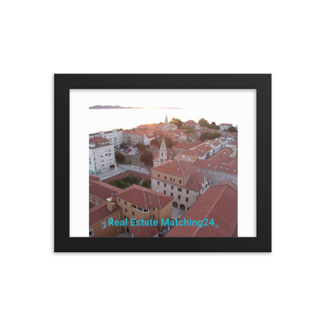 Roof Sunset View Framed photo paper poster with realestatematching24 without key Logo