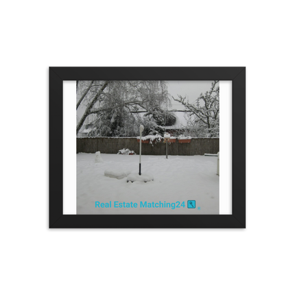 Winter Wonderland Framed photo paper poster with realestatematching24 with key Logo