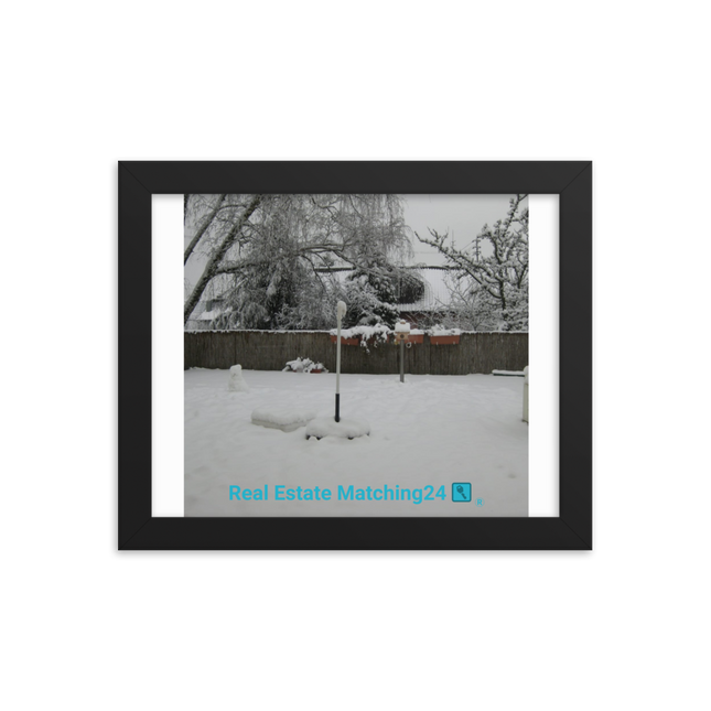Winter Wonderland Framed photo paper poster with realestatematching24 with key Logo