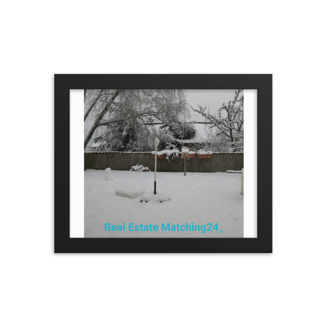 Winter Wonderland Framed photo paper poster with realestatematching24 without key Logo