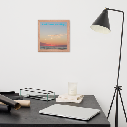 Sunset Sinari Framed photo paper poster with Real Estate Matching Logo