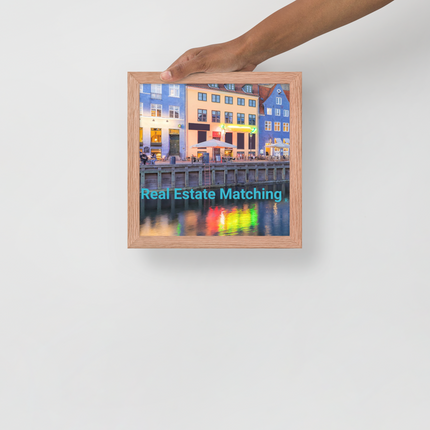 Nyhavn Framed photo paper poster with Real Estate Matching Logo