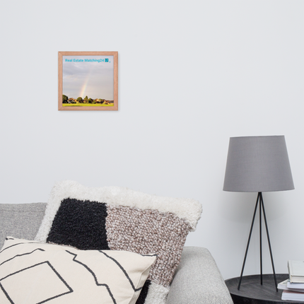 The Rainbow Sinari Framed photo paper poster with Real Estate Matching24 Logo