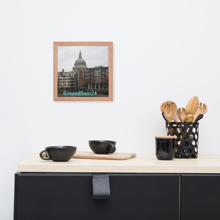 St. Paul's Cathedral Framed photo paper poster with Groundfloor24 Logo