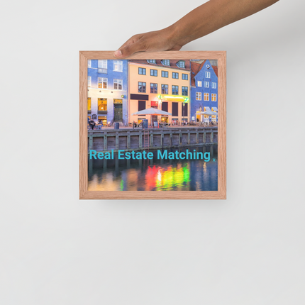 Nyhavn Framed photo paper poster with Real Estate Matching Logo
