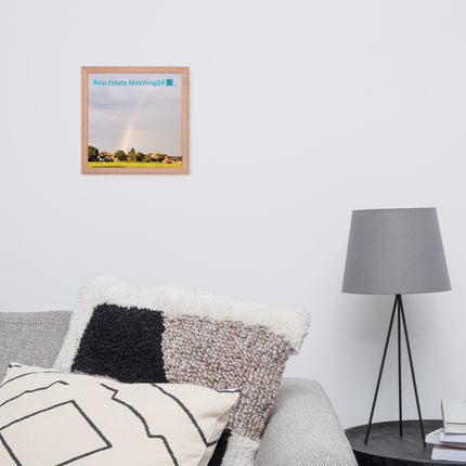 The Rainbow Sinari Framed photo paper poster with Real Estate Matching24 Logo