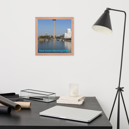 Lovely Sinari Framed photo paper poster with Real Estate Matching24 Logo
