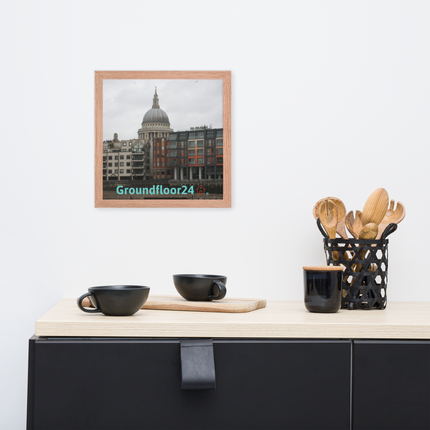 St. Paul's Cathedral Framed photo paper poster with Groundfloor24 Logo