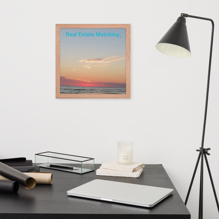 Sunset Sinari Framed photo paper poster with Real Estate Matching Logo