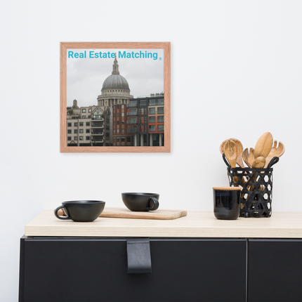St. Paul's Cathedral Framed photo paper poster with Real Estate Matching Logo