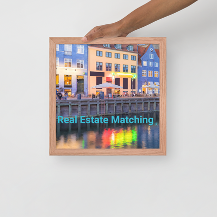 Nyhavn Framed photo paper poster with Real Estate Matching Logo