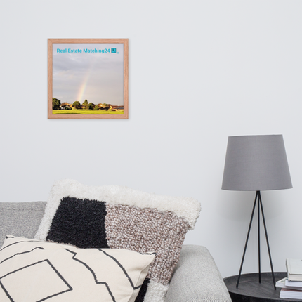 The Rainbow Sinari Framed photo paper poster with Real Estate Matching24 Logo