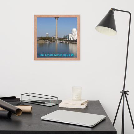 Lovely Sinari Framed photo paper poster with Real Estate Matching24 Logo