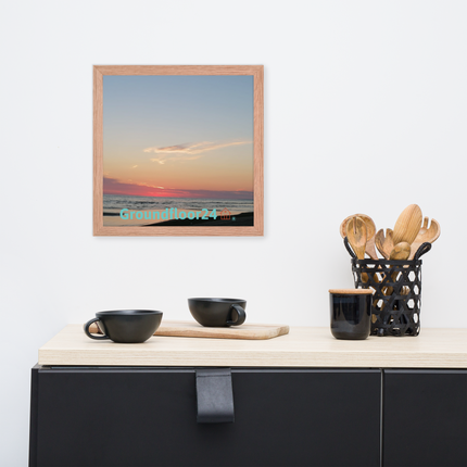 Sunset Sinari Framed photo paper poster with Groundfloor24 Logo