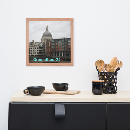 St. Paul's Cathedral Framed photo paper poster with Groundfloor24 Logo