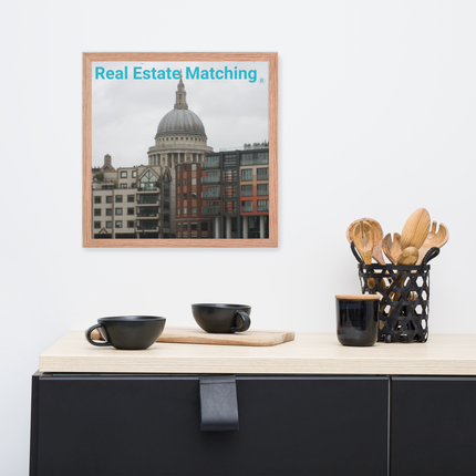 St. Paul's Cathedral Framed photo paper poster with Real Estate Matching Logo