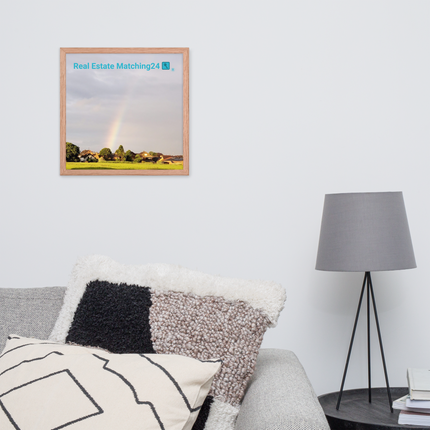 The Rainbow Sinari Framed photo paper poster with Real Estate Matching24 Logo