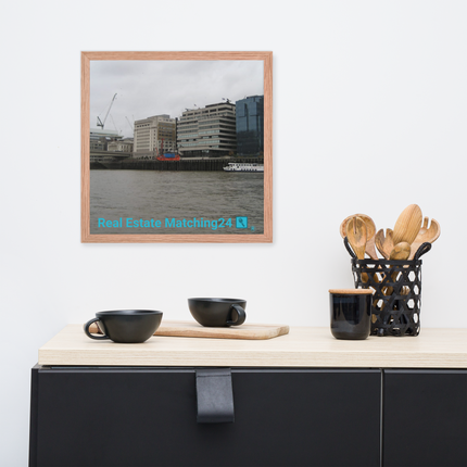 Beautiful Place Framed photo paper poster with Real Estate Matching24 Logo