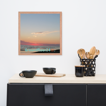 Sunset Sinari Framed photo paper poster with Groundfloor24 Logo