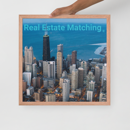 Beutiful Sinari Framed photo paper poster with Real Estate Matching Logo