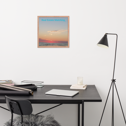 Sunset Sinari Framed photo paper poster with Real Estate Matching Logo