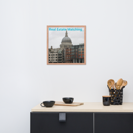 St. Paul's Cathedral Framed photo paper poster with Real Estate Matching Logo