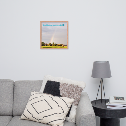 The Rainbow Sinari Framed photo paper poster with Real Estate Matching24 Logo