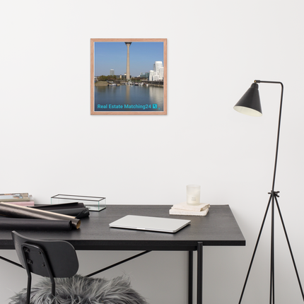 Lovely Sinari Framed photo paper poster with Real Estate Matching24 Logo