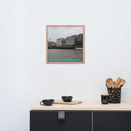 Beautiful Place Framed photo paper poster with Real Estate Matching24 Logo