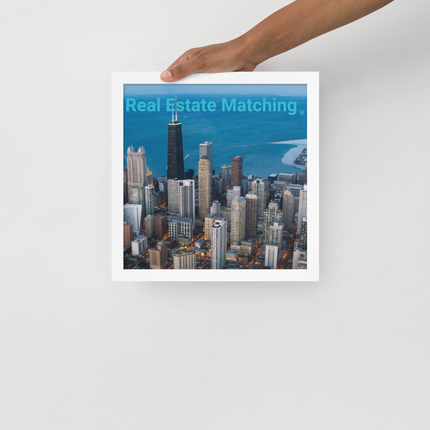 Beutiful Sinari Framed photo paper poster with Real Estate Matching Logo