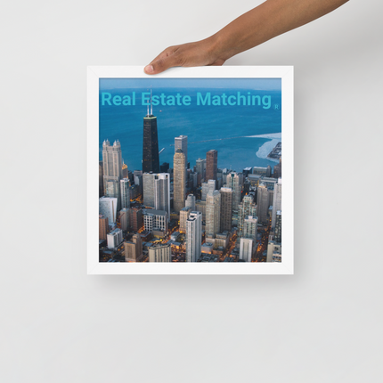 Beutiful Sinari Framed photo paper poster with Real Estate Matching Logo