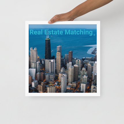 Beutiful Sinari Framed photo paper poster with Real Estate Matching Logo
