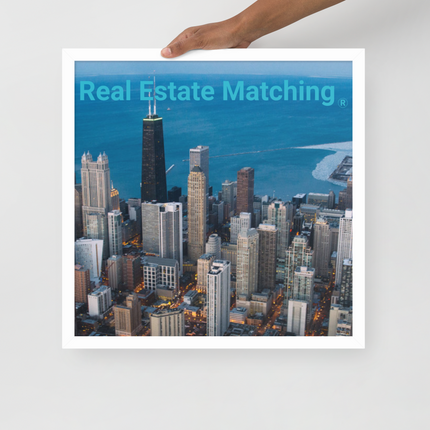Beutiful Sinari Framed photo paper poster with Real Estate Matching Logo