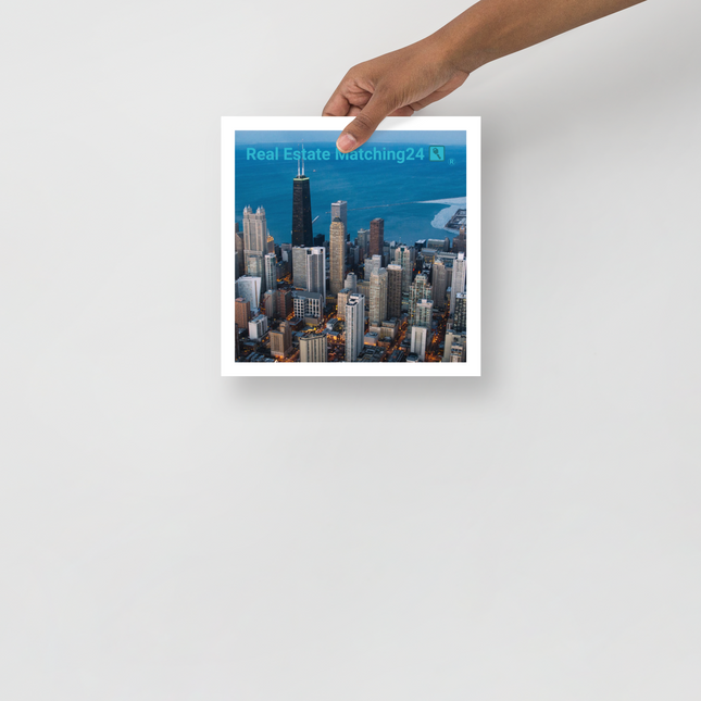 Beutiful Sinari Photo paper poster with Real Estate Matching24 Logo