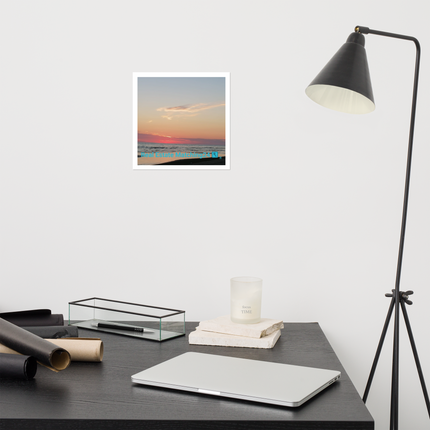 Sunset Sinari Photo paper poster with Real Estate Matching24 Logo