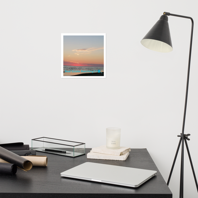 Sunset Sinari Photo paper poster with Real Estate Matching24 Logo