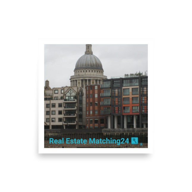 St. Paul's Cathedral Photo paper poster with Real Estate Matching24 Logo