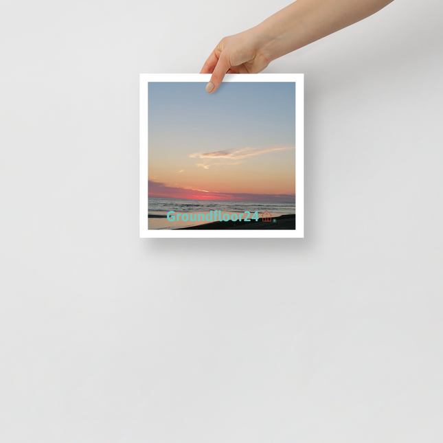 Sunset Sinari Photo paper poster with Groundfloor24 Logo