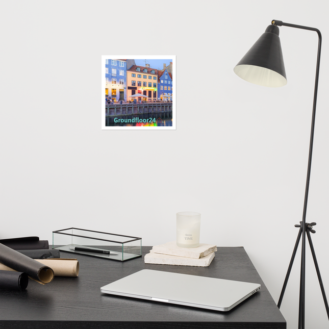 Nyhavn Photo paper poster with Groundfloor24 Logo