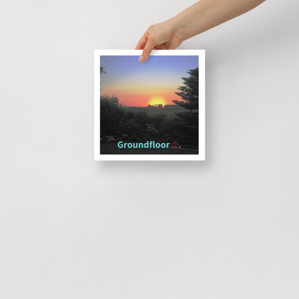 Beautiful Sunset Sinari Photo paper poster with Groundfloor with House Logo