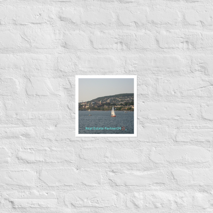 Beautiful River & Hills Sinari Photo paper poster with realestatepartner24 with house Logo