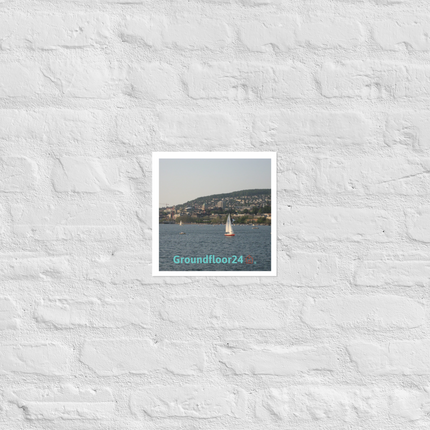 Beautiful River & Hills Sinari Photo paper poster with Groundfloor24 with House Logo